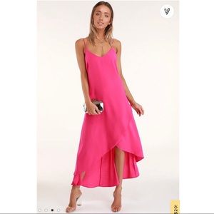 Lulu’s Sweet Surprise Bright Pink High-Low Dress